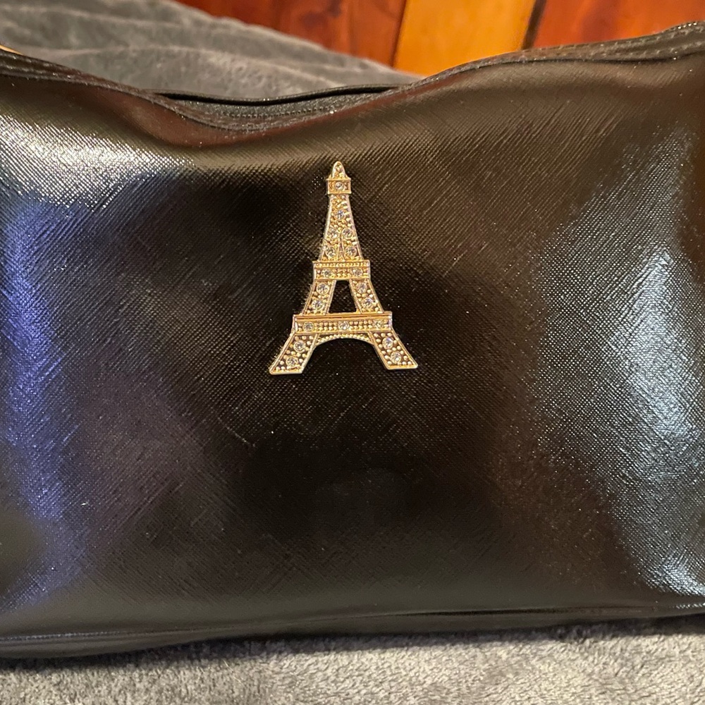Black Eiffel Tower Embellished Clutch